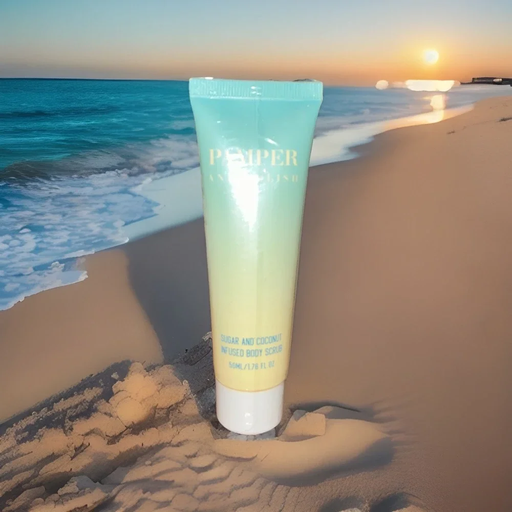 NEW PAMPER + POLISH Sugar and Coconut Infused Body Scrub 1.76 Oz/50ml (LOT OF 3)
